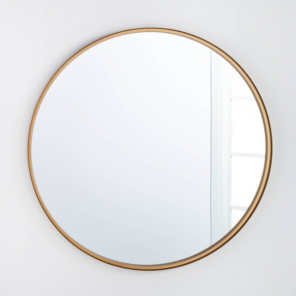 34"" Round Decorative Wall Mirror Brass - Threshold designed with Studio McGee | Target