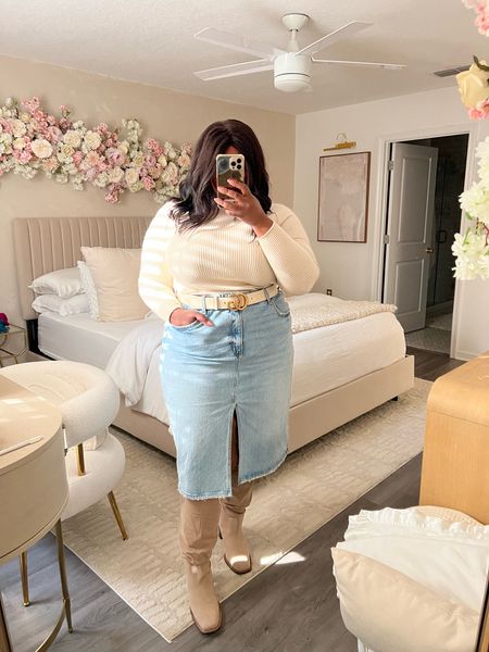 This denim midi is so cute and seriously obsessed with coming up with all the fall outfits.

Plus Size Denim MIDI Skirt | Plus Size Target Finds | Plus Size Outfit | Plus Size Fall Outfit 

#LTKfindsunder50 #LTKsalealert #LTKplussize