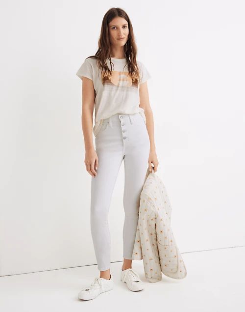 10" High-Rise Skinny Crop Jeans in Pure White: Button-Front Edition | Madewell