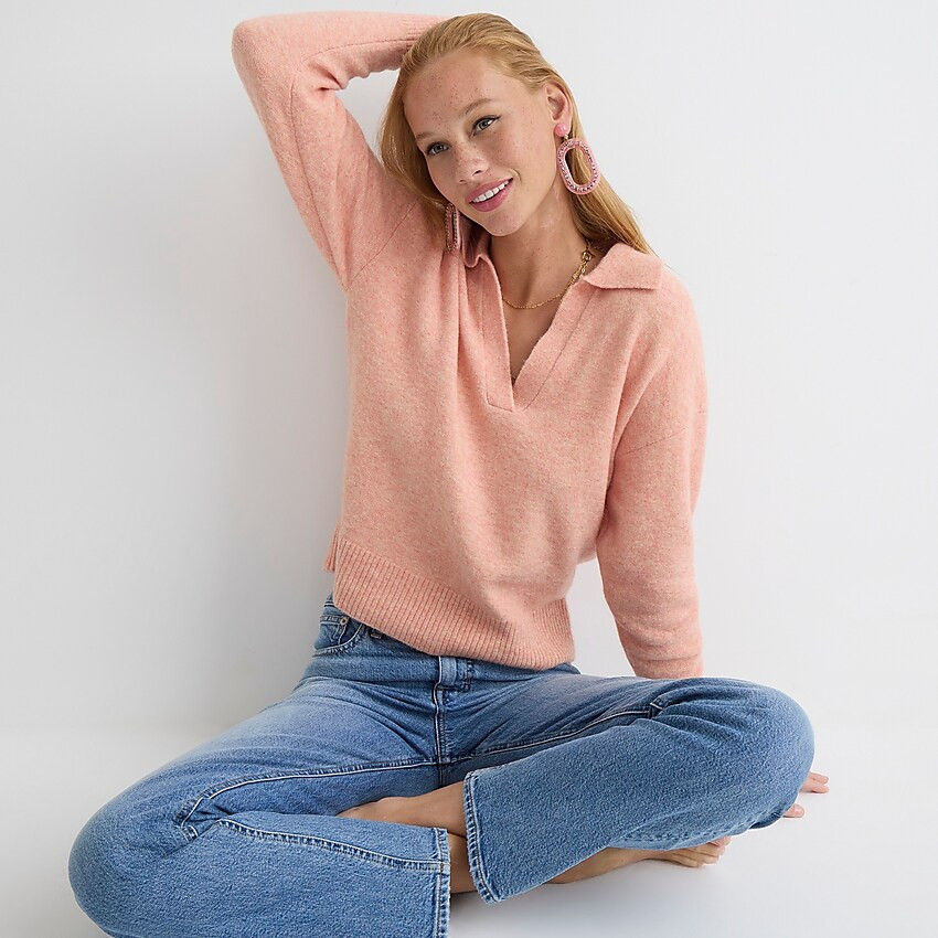 Collared V-neck sweater in Supersoft yarn | J. Crew US