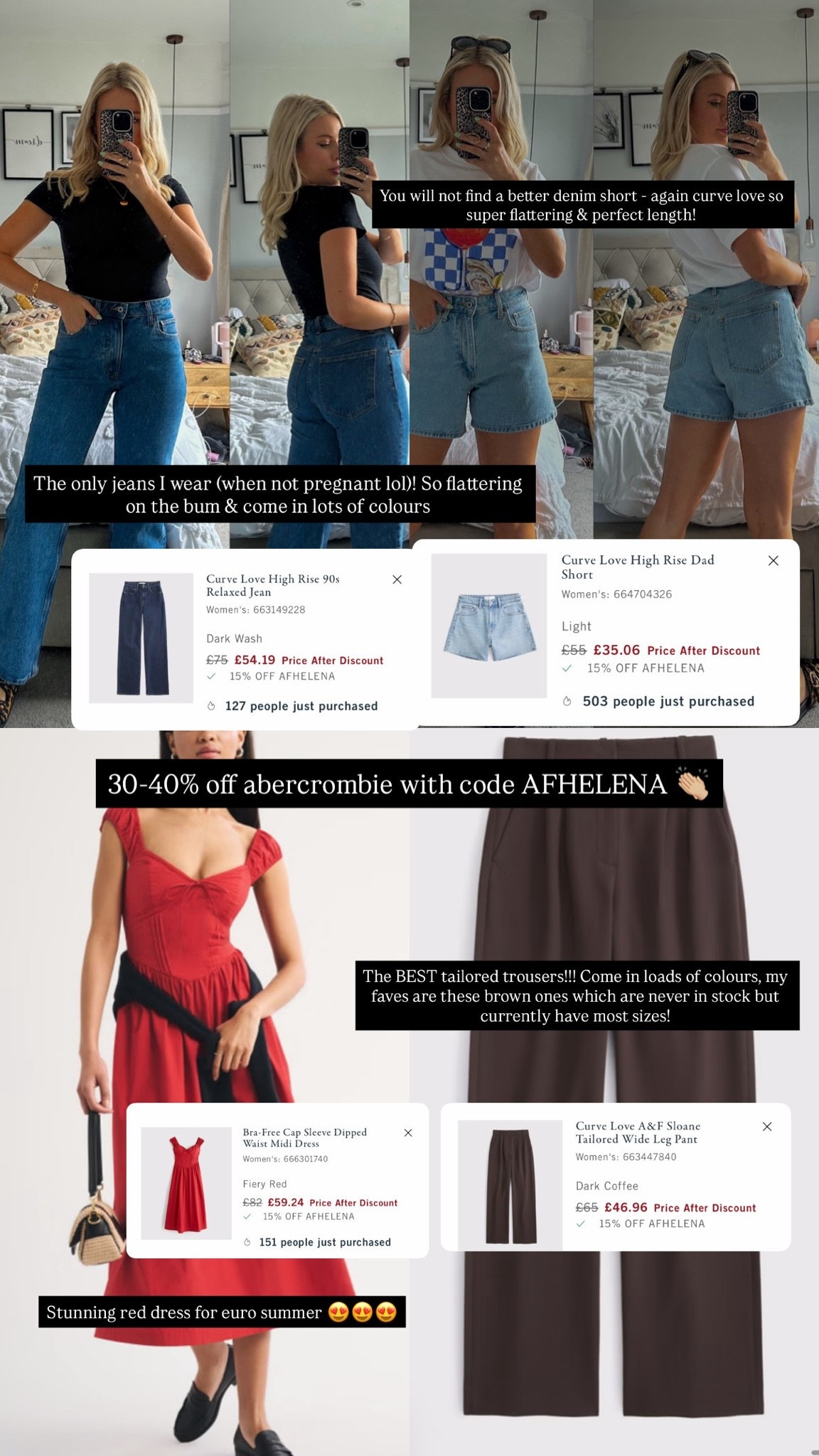 30-40% off Abercrombie with code AFHELENA 👏🏼 while stocks last!!