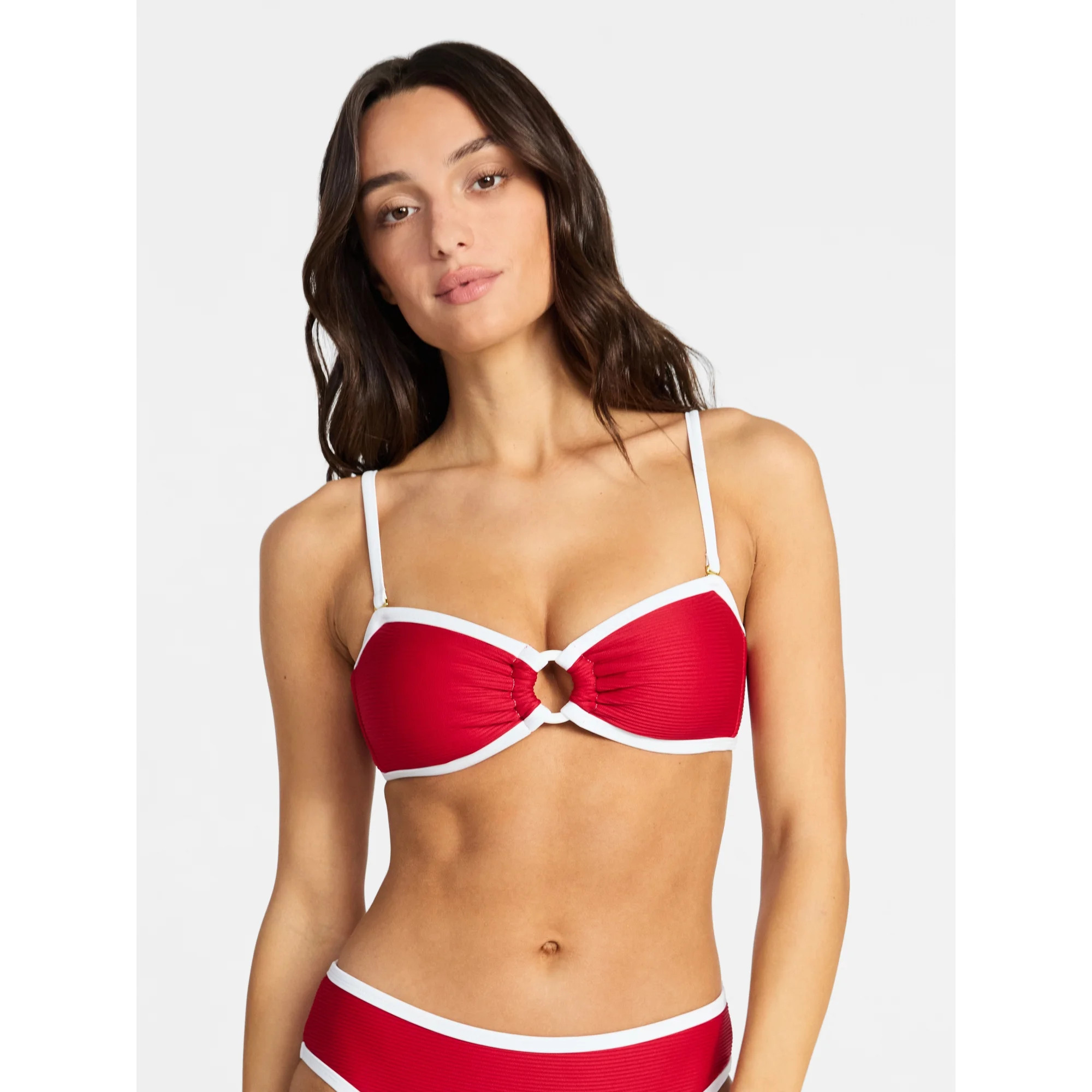 Time and Tru Women's and Women's Plus Size Go Time Strapless Bandeau Bikini Top with O-Ring, Size... | Walmart (US)