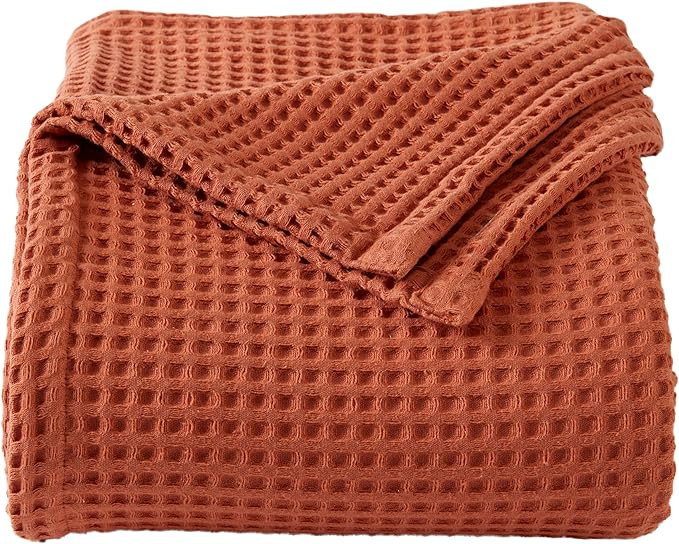 100% Cotton Waffle Weave Bed Blanket | Soft, Breathable, and Lightweight Blanket for All-Season |... | Amazon (US)