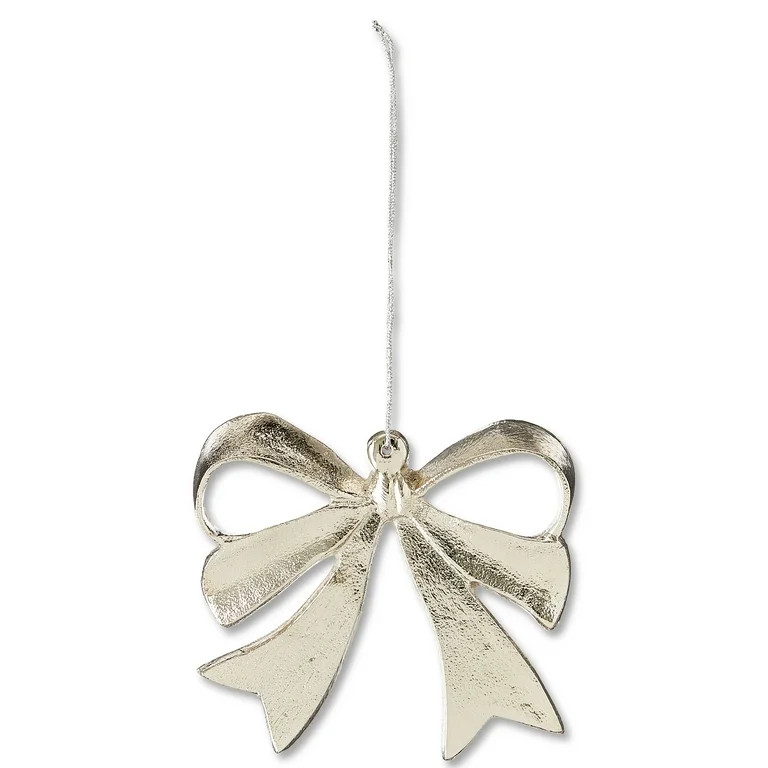Silver Aluminum Bow Christmas Ornaments, 4.5", 8 Count, by Holiday Time | Walmart (US)