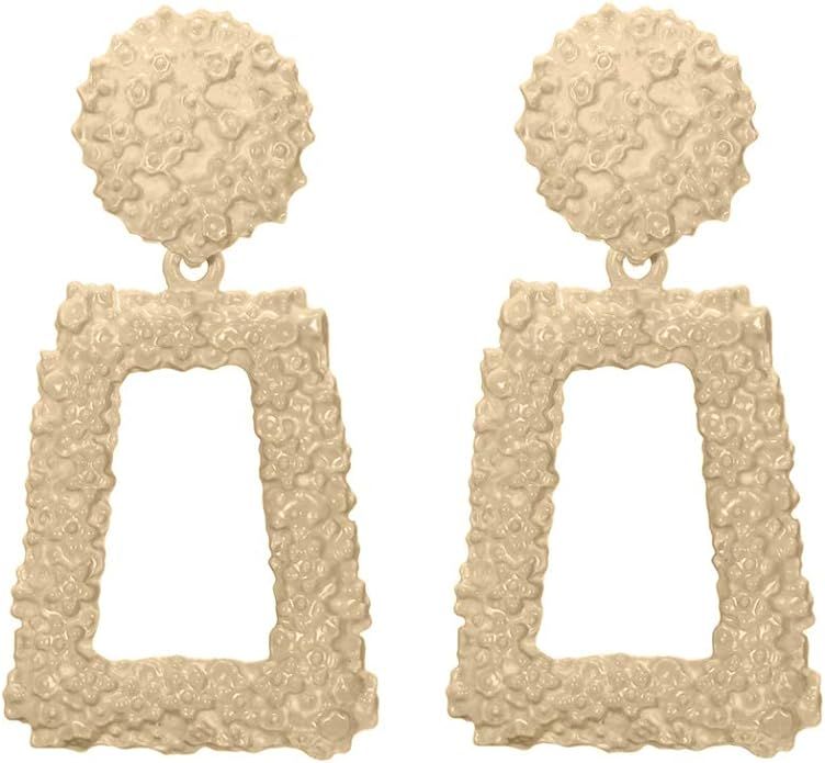 Gold Rectangle Geometric Dangle Earrings, Fashion Statement Drop Earrings for Women KELMALL COLLE... | Amazon (US)
