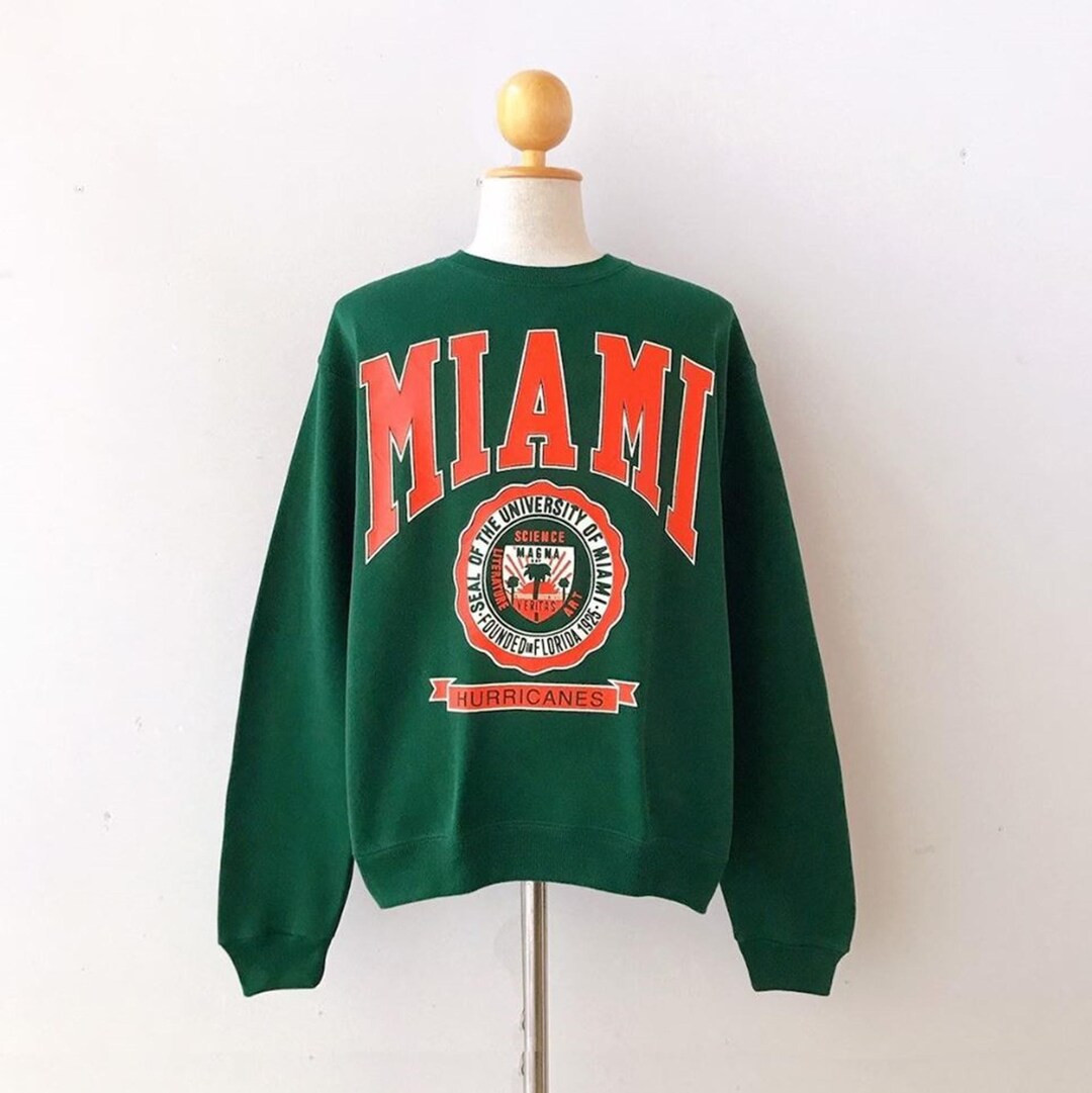 Vintage Miami Hurricanes Sweatshirt: Retro NCAA Football Crewneck - Etsy | Etsy (US)