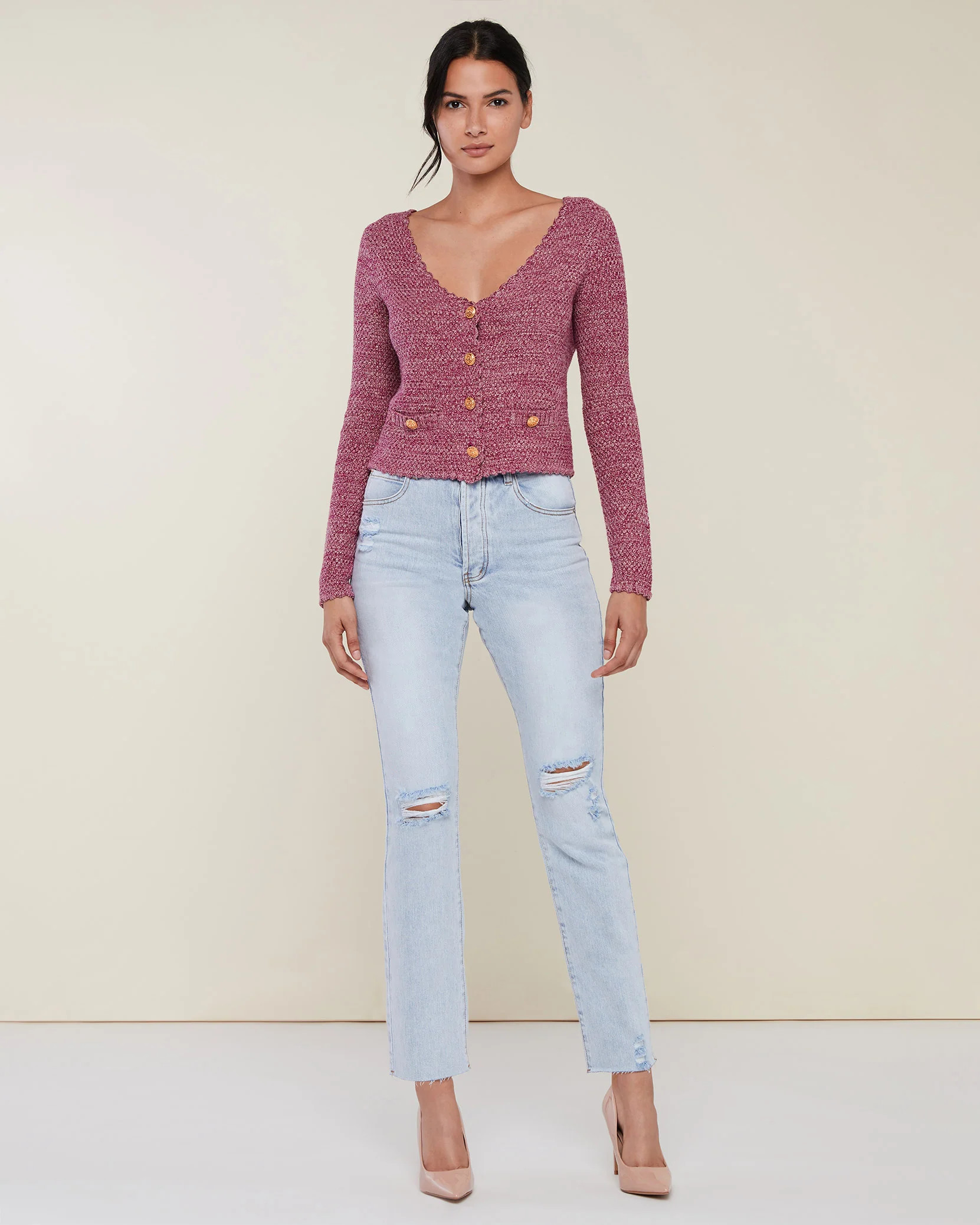 Distressed Straight Leg Jean | Rachel Parcell