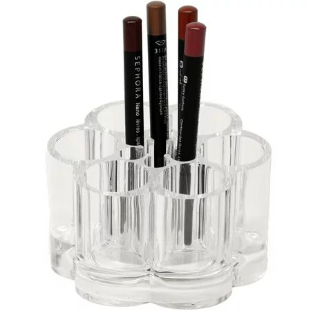 Clear Acrylic Flower Shaped Makeup Cosmetic Brush - Pencil Holder | Walmart (US)