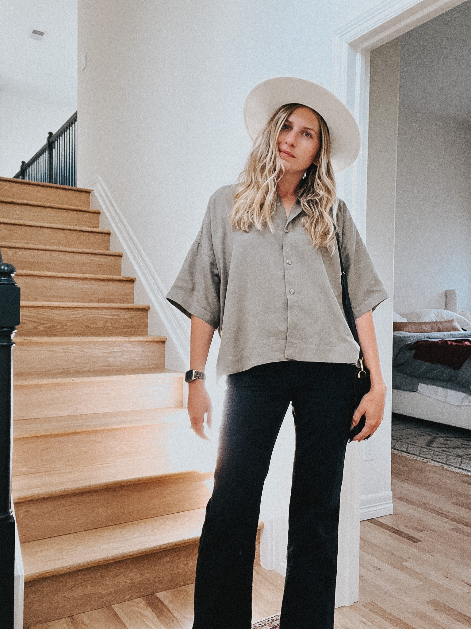 Button down shirt and bringing back flare jeans for a midweek lunch

#LTKfamily