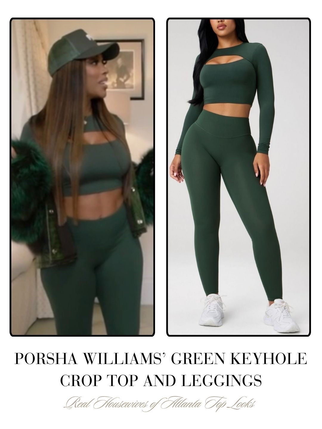 Porsha Williams’ Green Keyhole Crop Top and Leggings