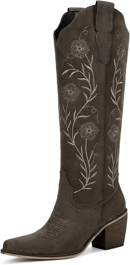 wetkiss Women's Pointed Toe Cowboy Boots | Amazon (US)