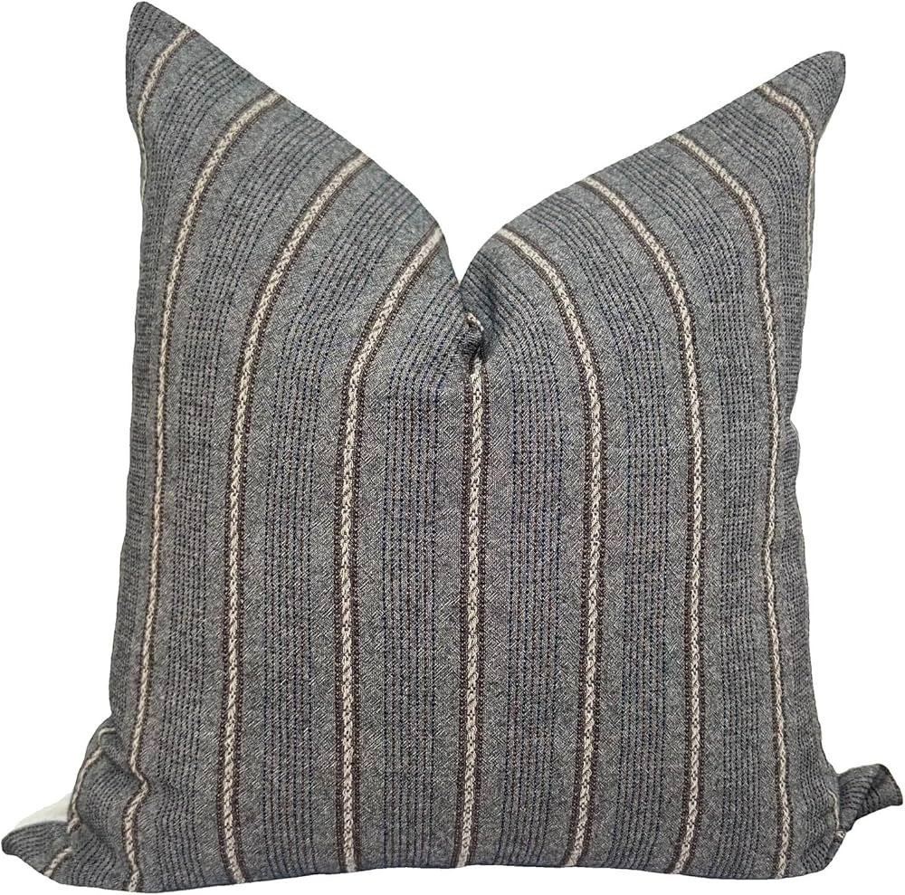 Generic Decorative Woven Stripe Pillow Cover in Grey and Brown for Home Decor/Design, Throw Pillo... | Amazon (US)