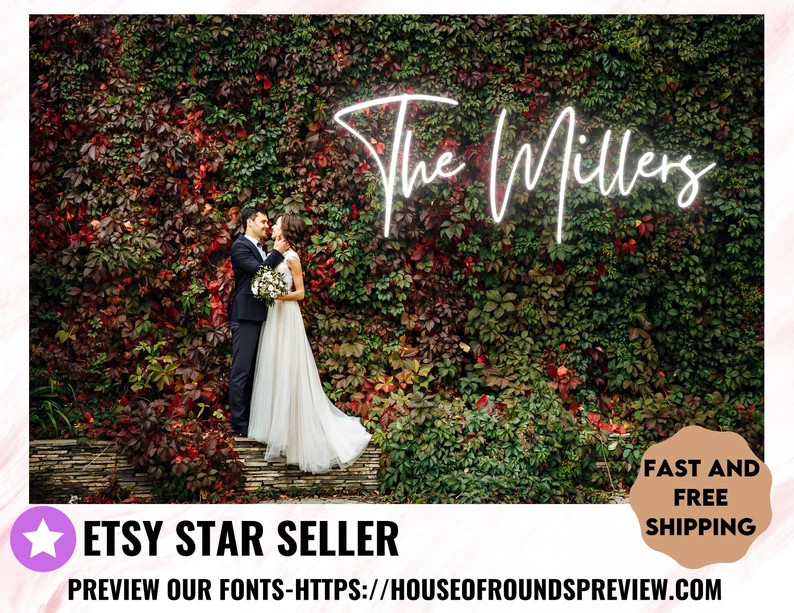 Family Name Neon Sign Neon LED Name Sign Wedding Backdrop | Etsy | Etsy (US)