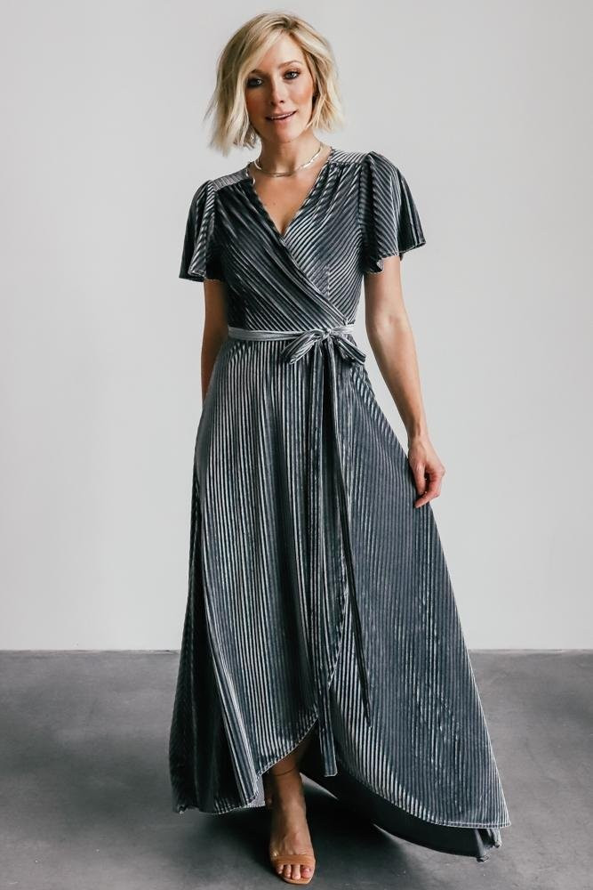 Andi Ribbed Velvet Wrap Dress | Baltic Born