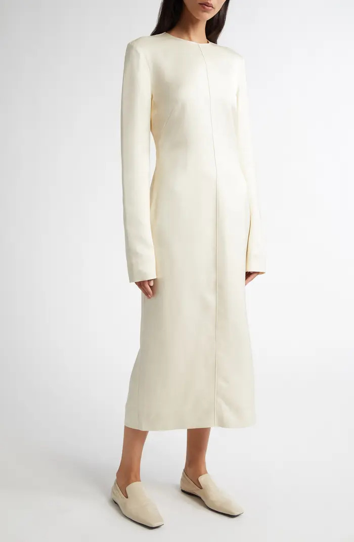 Lean Long Sleeve Satin Midi Dress | Nordstrom