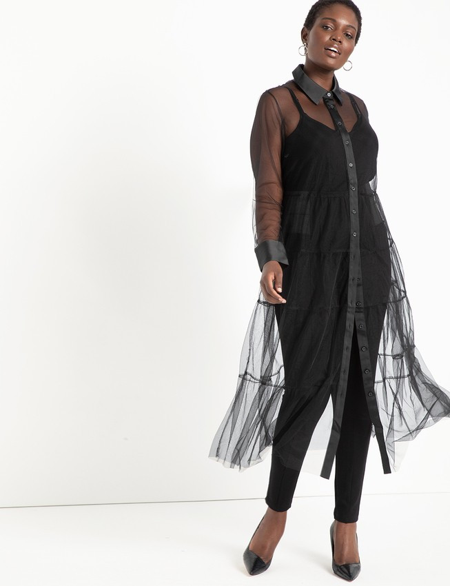 Sheer Maxi Dress - Black | Eloquii