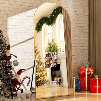 Oversized Full-Body Mirror, 76" x 34" Arched Full-Length Mirror, Gold Metal Frame, Floor Mirror for Bedroom, Living/Dressing Room, Gym - Stand/Wall Mo | Wayfair North America