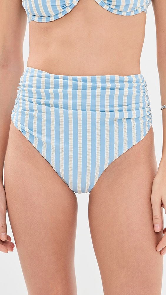 Teya High Waisted Ruched Bikini Bottoms | Shopbop
