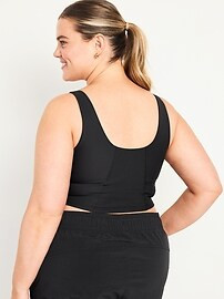 Light Support PowerSoft Rib Longline Sports Bra | Old Navy (US)