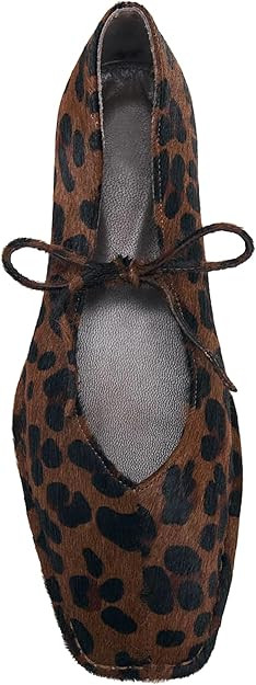 Lace Up Square Toe Ballet Flats for Women Cute Bow Slip On Mary Jane Flats Casual Ballerina Shoes | Amazon (US)