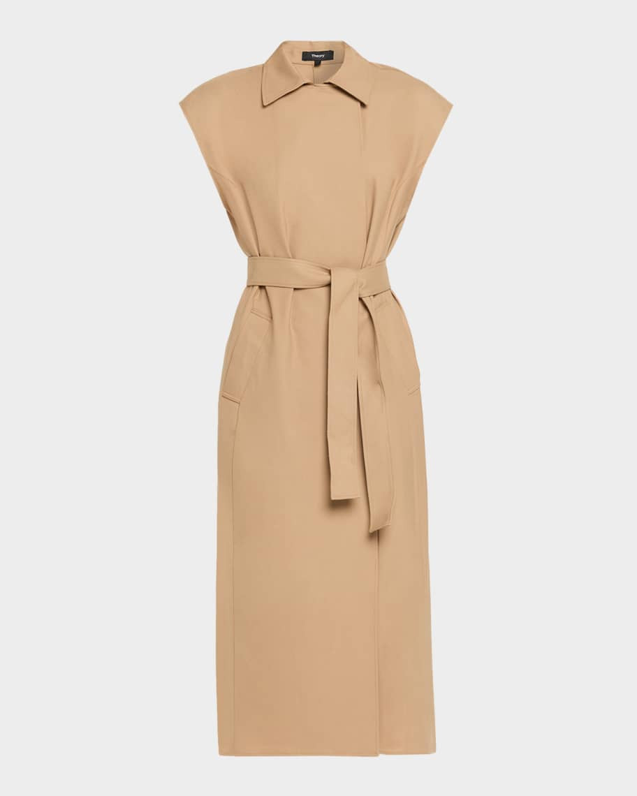 Theory Trench-Style Wool Maxi Dress | Neiman Marcus