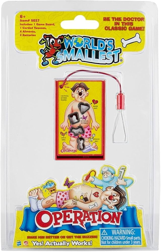 World’s Smallest Operation Board Game, 1 Pack, 1 Player, Operation Electronic Board Game Small ... | Amazon (US)