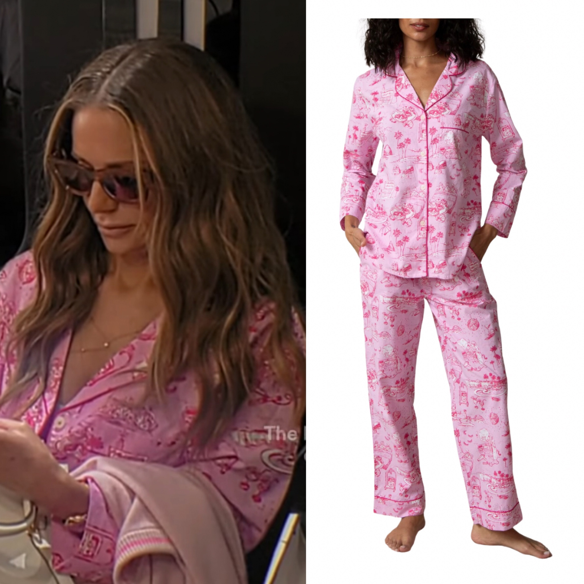 Dorit Kemsley’s Pink Printed Pajamas 