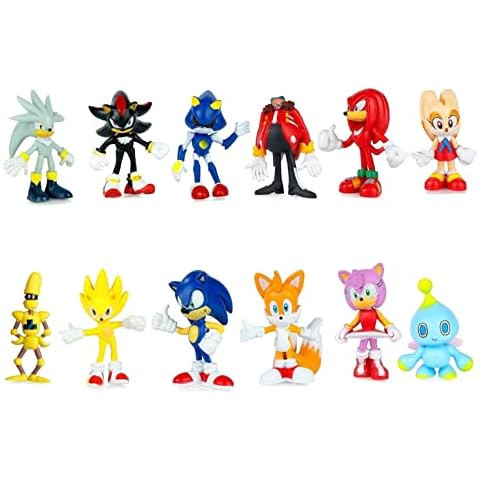 NAIUOI 12 Pack Mini Sonic Hedgehog Action Figures ，Sonic Toy, 1.57-2.17'' Tall Sonic Hedgehog T... | Amazon (US)