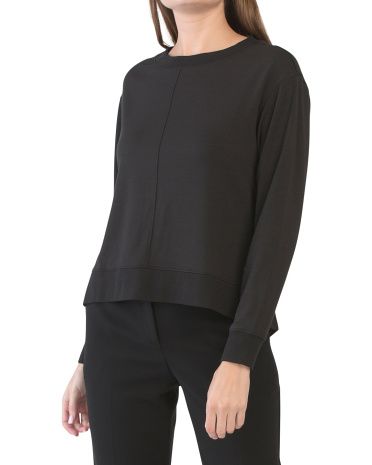 Oversized Side Slit French Terry Top | TJ Maxx