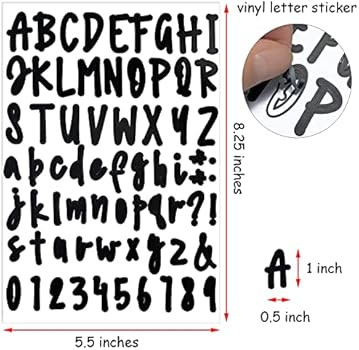 Waynoda 690 Pieces 10 Sheets Self Adhesive Vinyl Letters Numbers Kit, Alphabet Number Stickers,De... | Amazon (US)