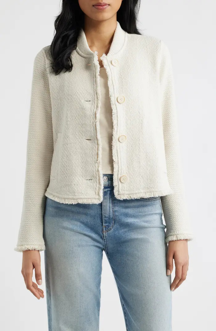 Fringe Mix Knit Bomber Jacket | Nordstrom