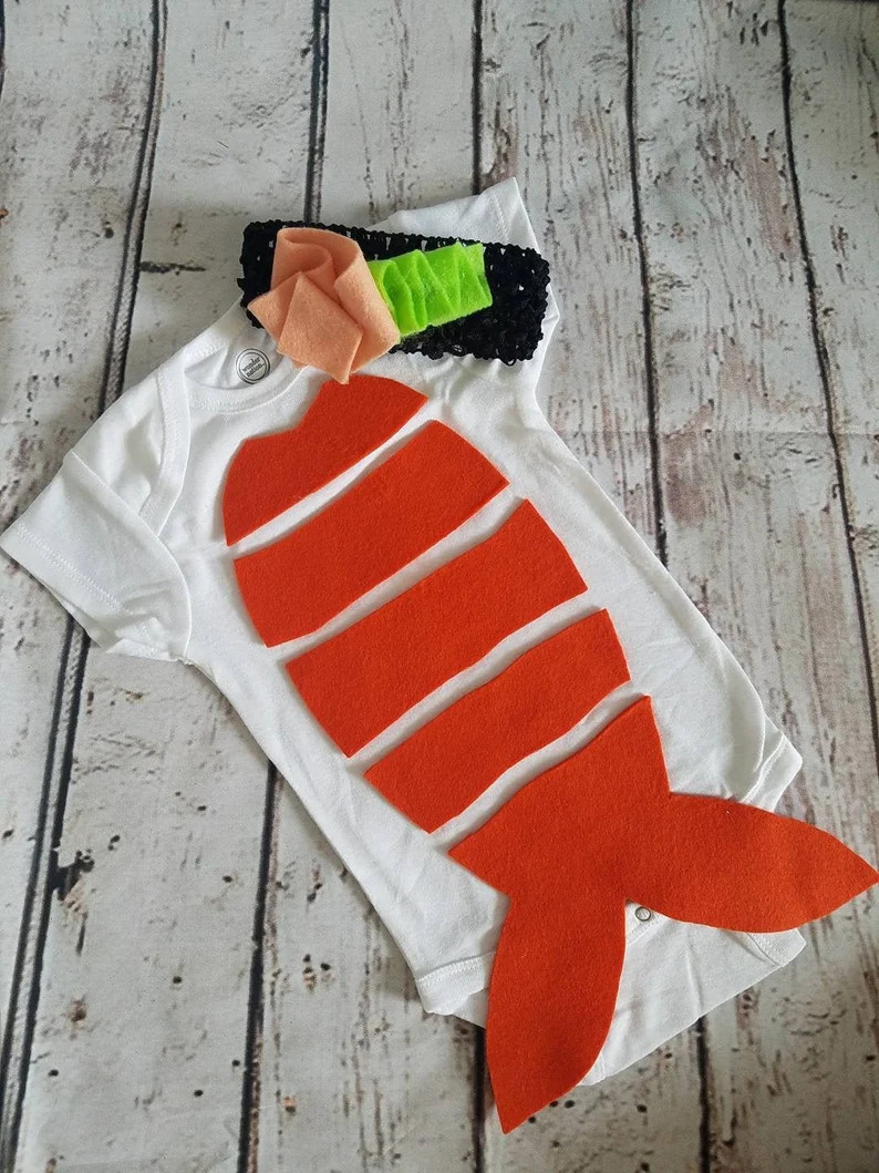 ORDER BEFORE Oct. 15th for Halloween! - Infant/Toddler Sushi Salmon Nigiri Onesie Halloween Costu... | Etsy (US)