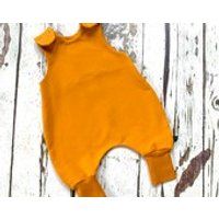 Mustard baby romper, childrens romper, baby dungarees, dungarees romper, birth to 6 years, baby clot | Etsy (US)