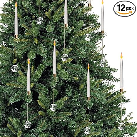 Christmas Tree Candles, 12 Pack Flameless Taper Candles for Christmas Tree Decor, Battery Operate... | Amazon (US)