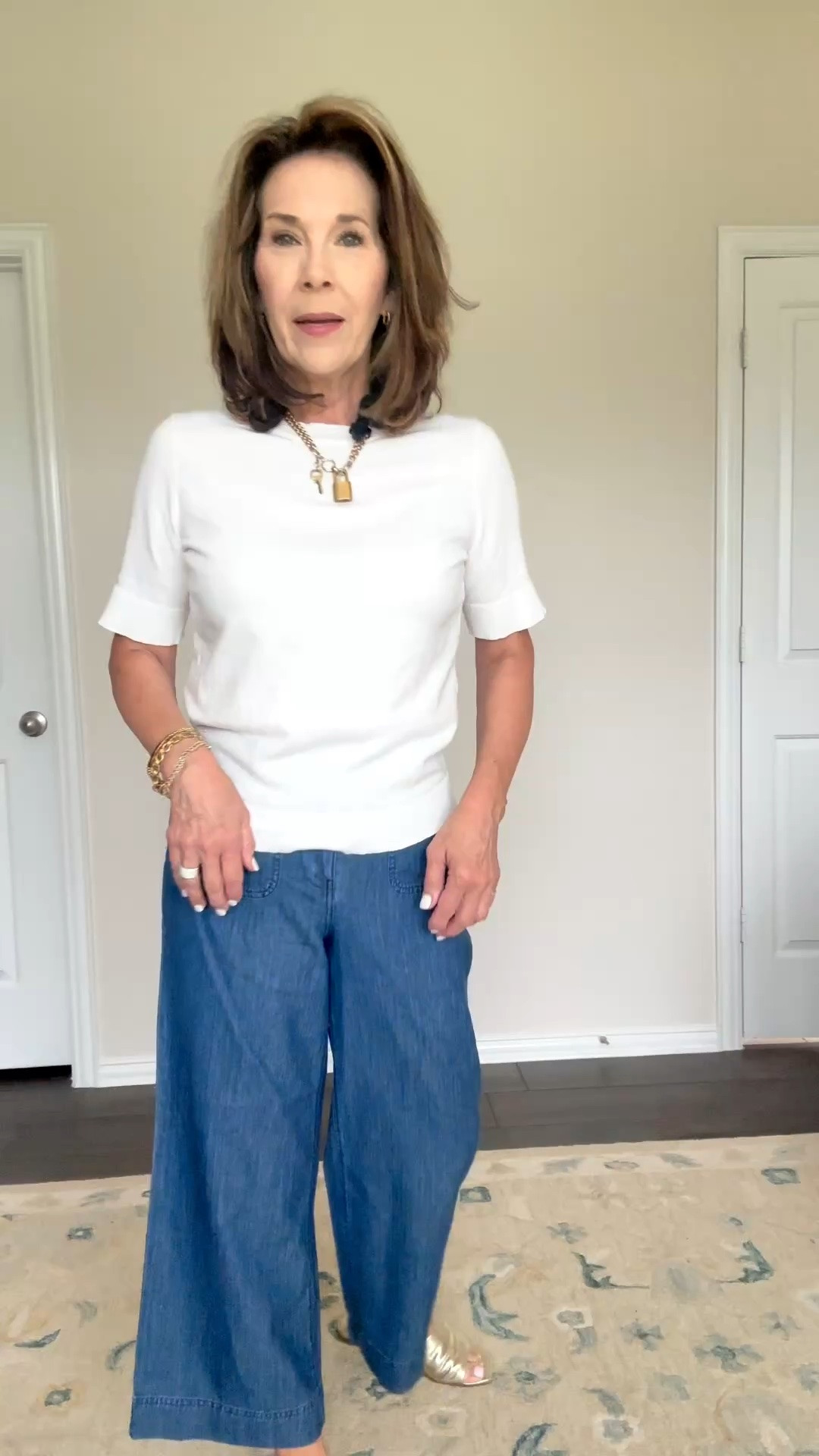 These lightweight denim look cropped wide leg pants are going to be a summer staple for me. 

So perfect for hot weather and such a great price. 

These are great for work, out to dinner, shopping, etc. 

Walmart fashion • summer outfit • womens fashion

#LTKootd #LTKOver40 #LTKWorkwear
