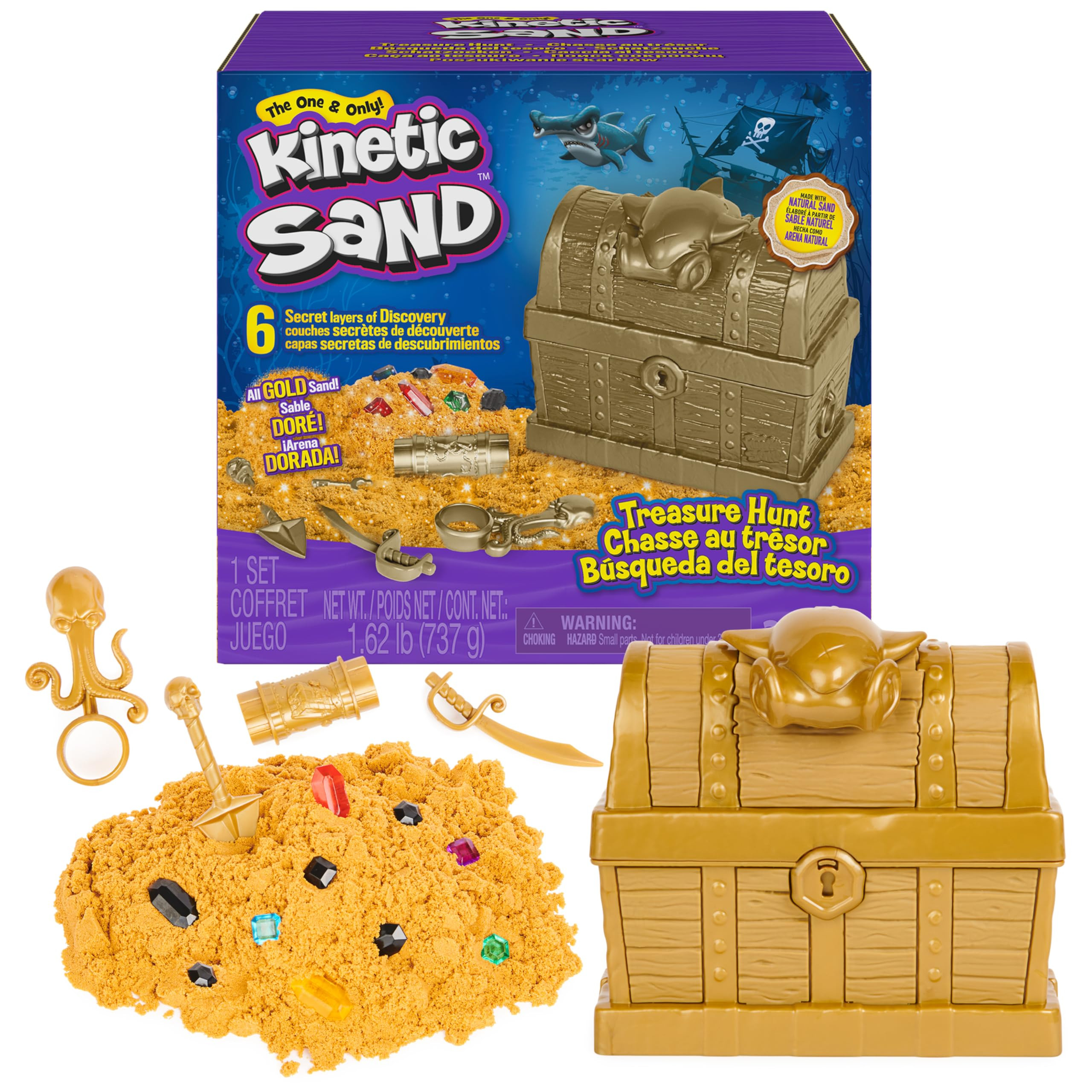 Amazon.com: Kinetic Sand, Amazon Exclusive Treasure Hunt Playset with 14 Surprise Reveals and 1.6... | Amazon (US)