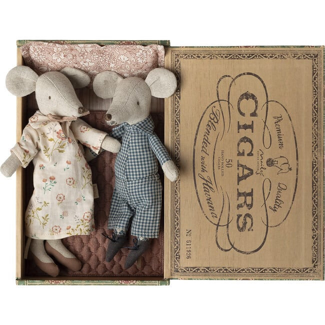 Grandma and grandpa mice in cigarbox - Kids Toys | Maileg from Maisonette | Maisonette