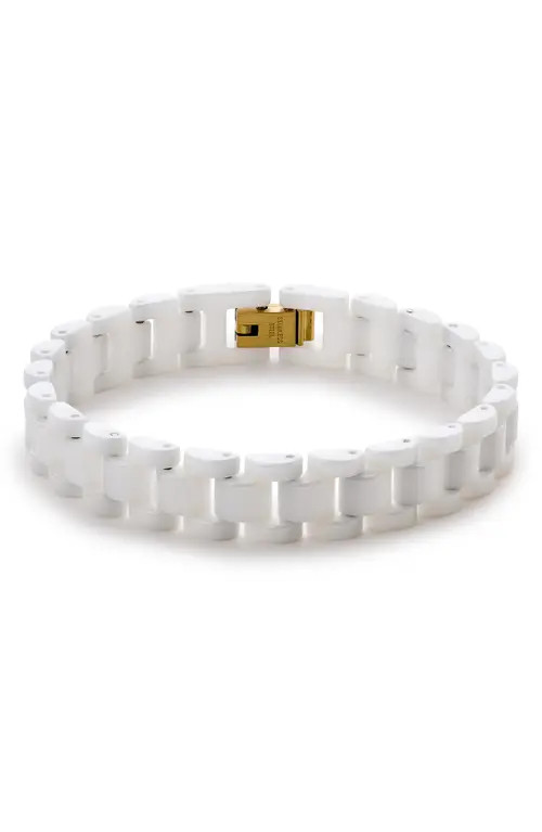 Ana Luisa Ora Ceramic Watchstrap Bracelet in Gold/white at Nordstrom | Nordstrom