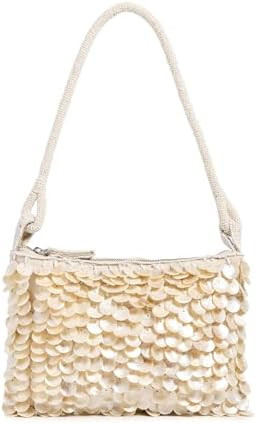 Campbell Bag, Embellished Shoulder Handbag, Seed Bead and Shell Purse, Beaded Handle Evening Bag,... | Amazon (US)
