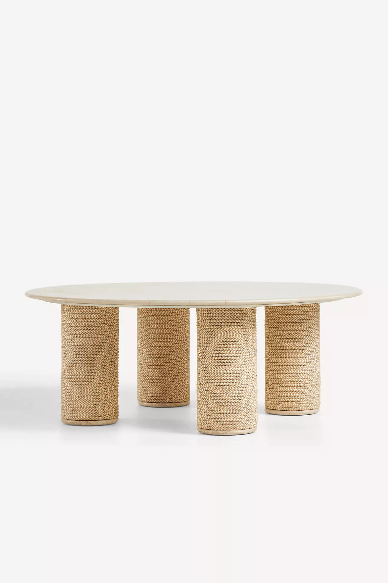 Atlas Marble and Jute Round Coffee Table | Anthropologie (US)