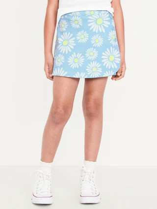 Printed Wrap-Front Jacquard-Knit Skort for Girls | Old Navy (US)