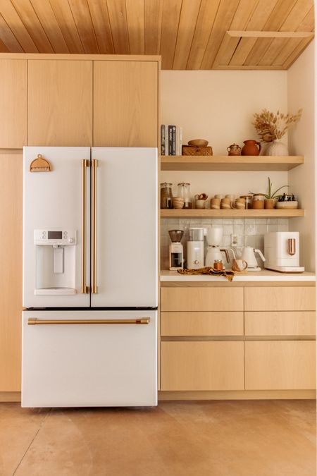 Coffee nook - walk in pantry - cafe appliances - white coffee maker - white refrigerator - kitchen inspiration #LTKFind

#LTKhome