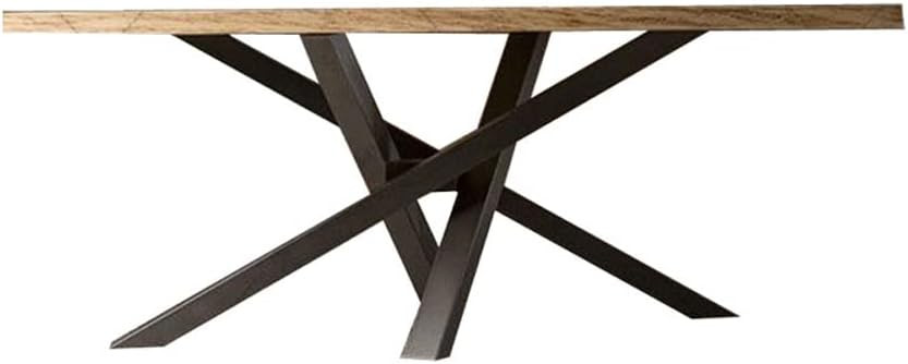 KWOKING Pine Solid Wood Top Dining Table Modern | Contemporary Pedestal Metallic Base Rectangle T... | Amazon (US)