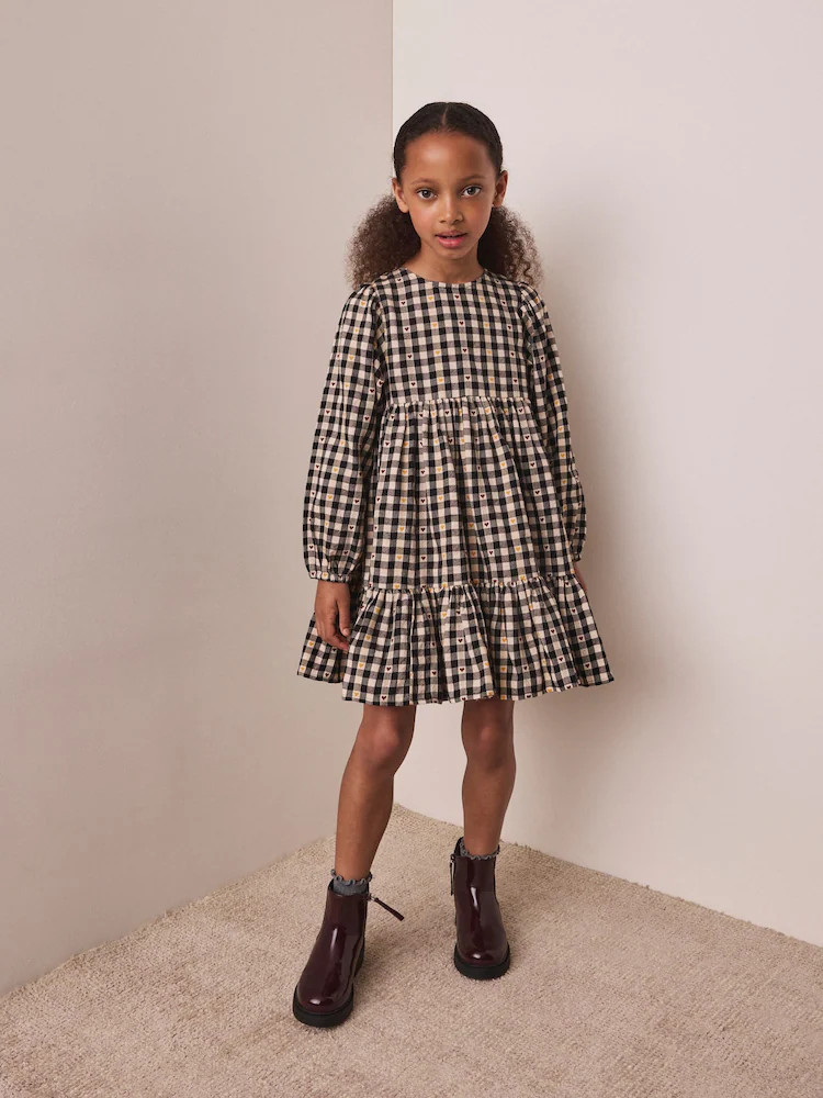 Black/White Check Tiered Dress (3-16yrs) | Next US