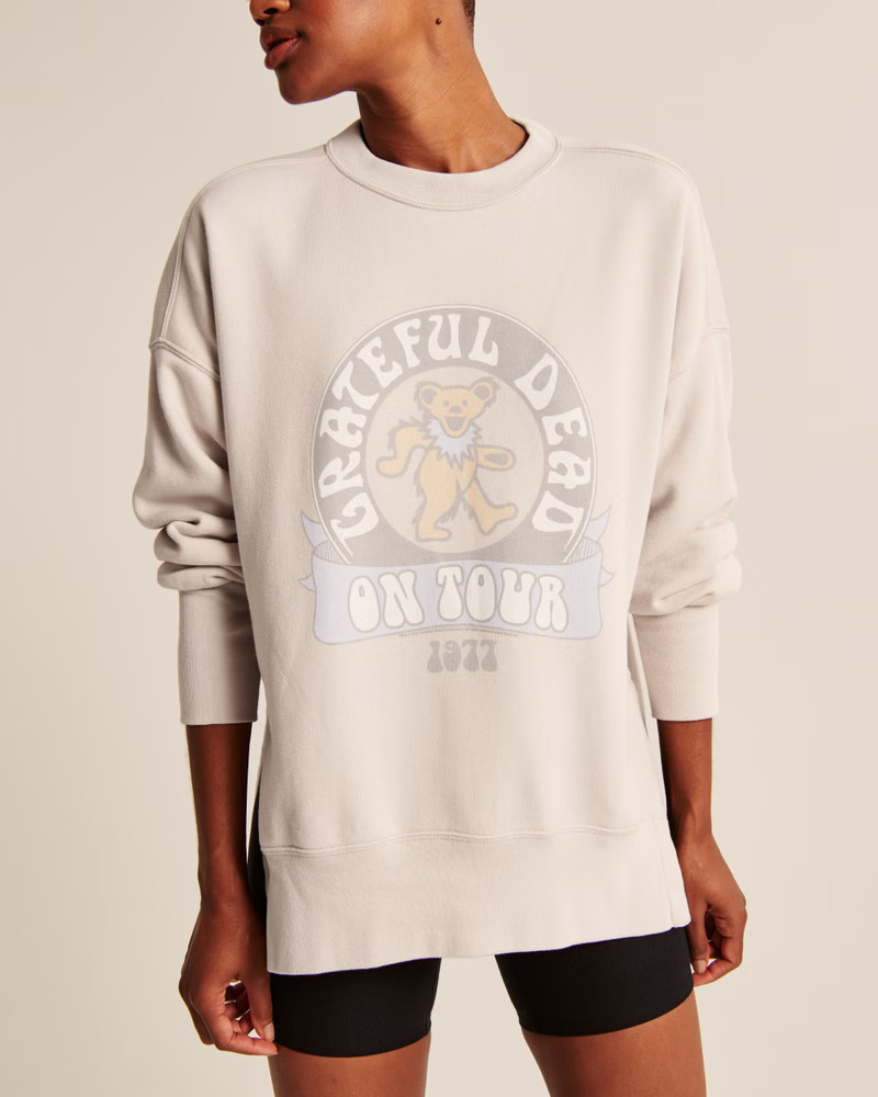 Grateful Dead Split-Hem Tunic Crew Sweatshirt | Abercrombie & Fitch (US)