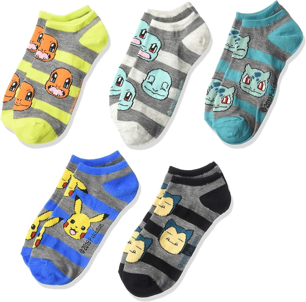 Pokemon Boys 5 Pack No Show Socks | Amazon (US)