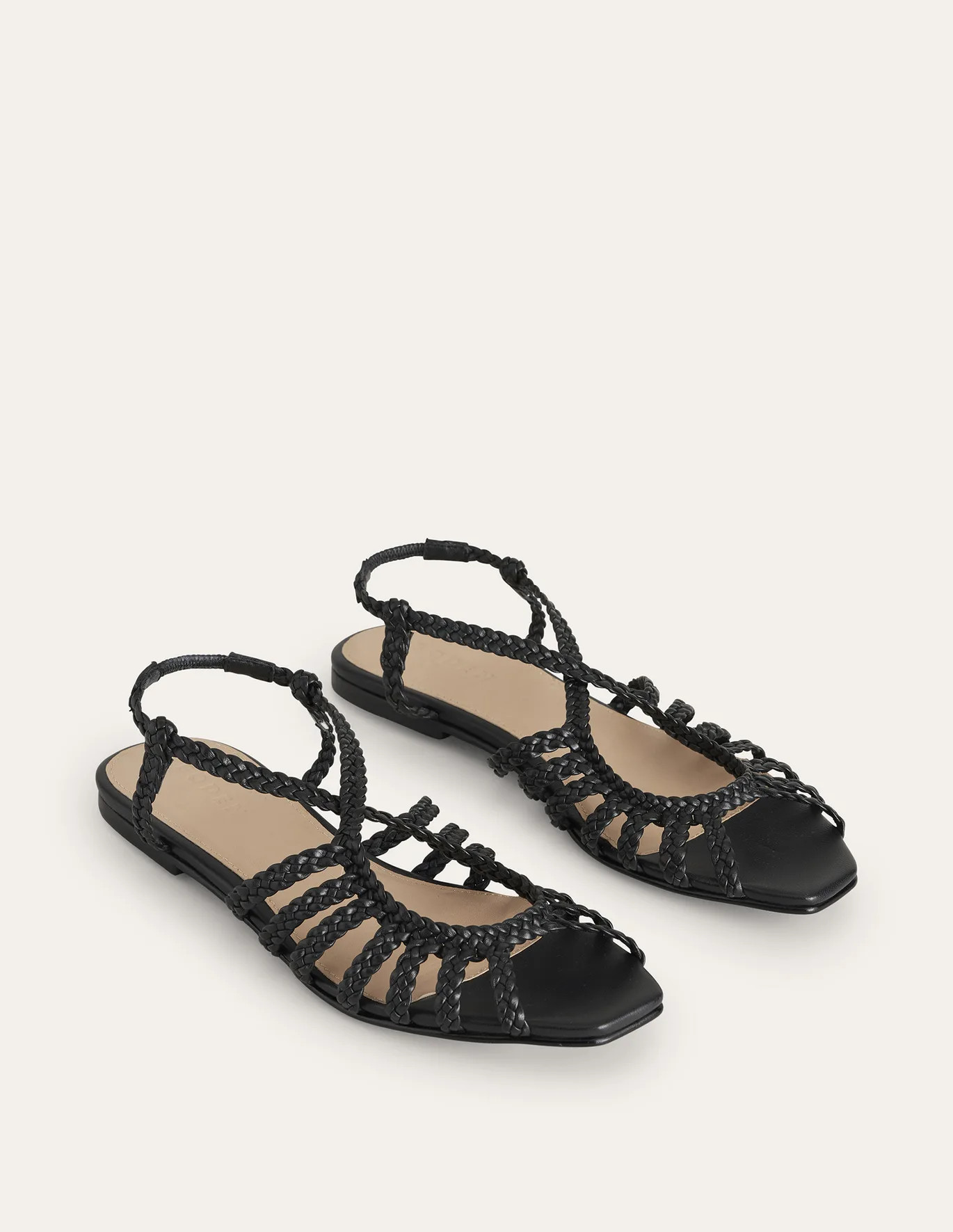 Woven Multistrap Flat Sandals - Black | Boden (UK & IE)