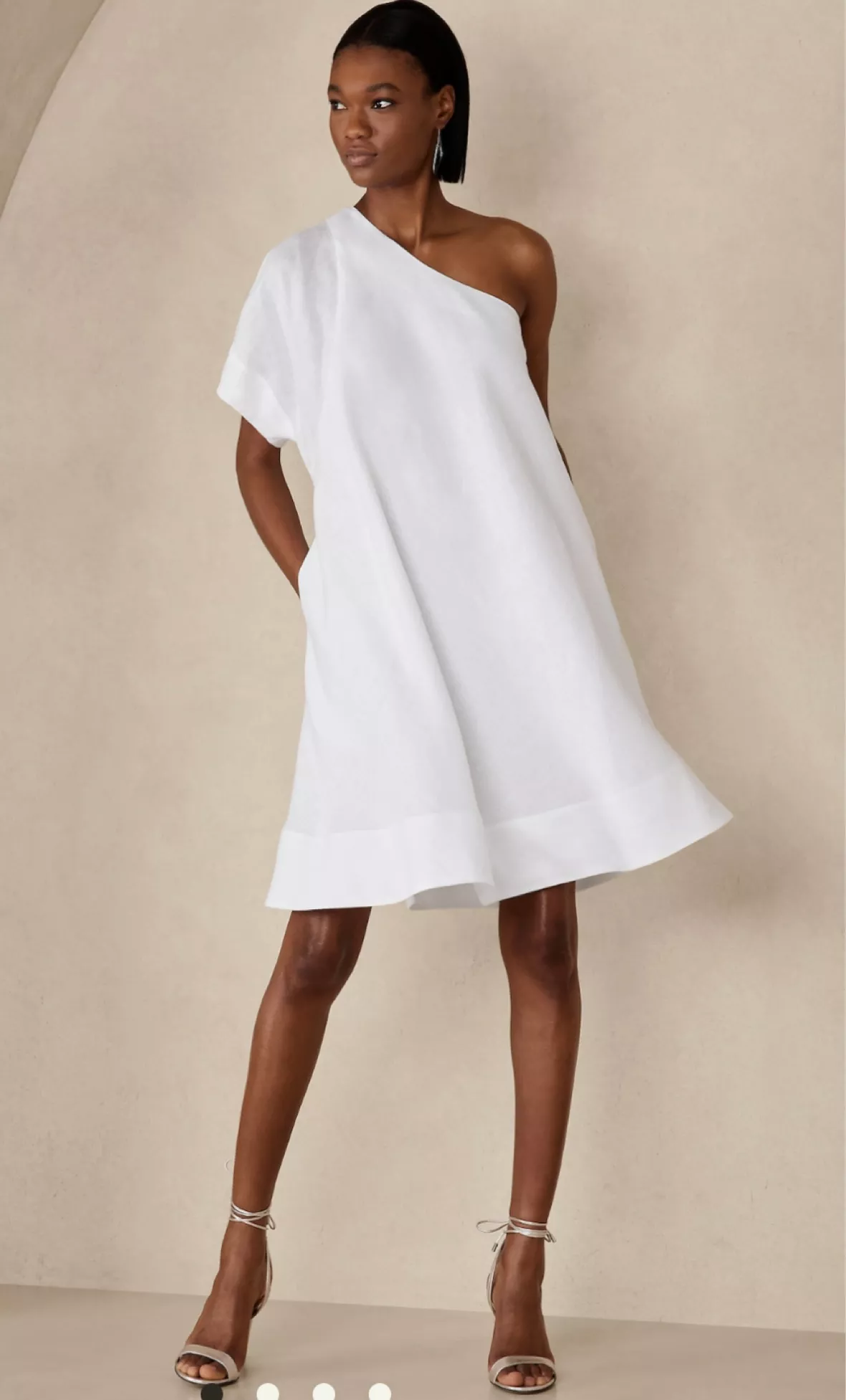 Odile One-Shoulder Linen Dress curated on LTK