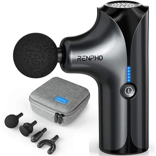RENPHO Pocket-Sized Deep Tissue Mini Massager Gun with 4 Massage Head & Carry Case, Black - Walma... | Walmart (US)
