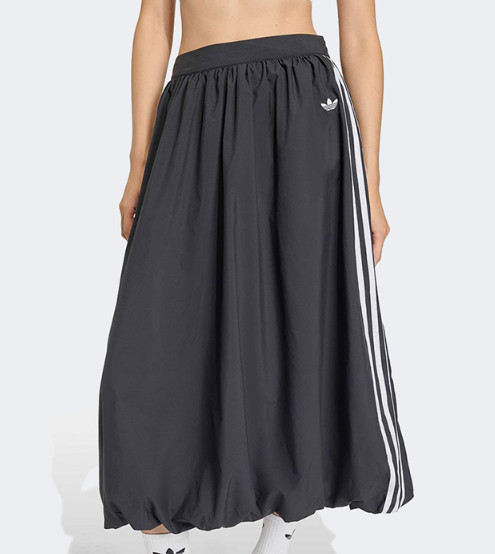 Adidas Balloon Long Skirt Black / Off White Women Loose Fit 3-Stripes Trefoil Zi | eBay US